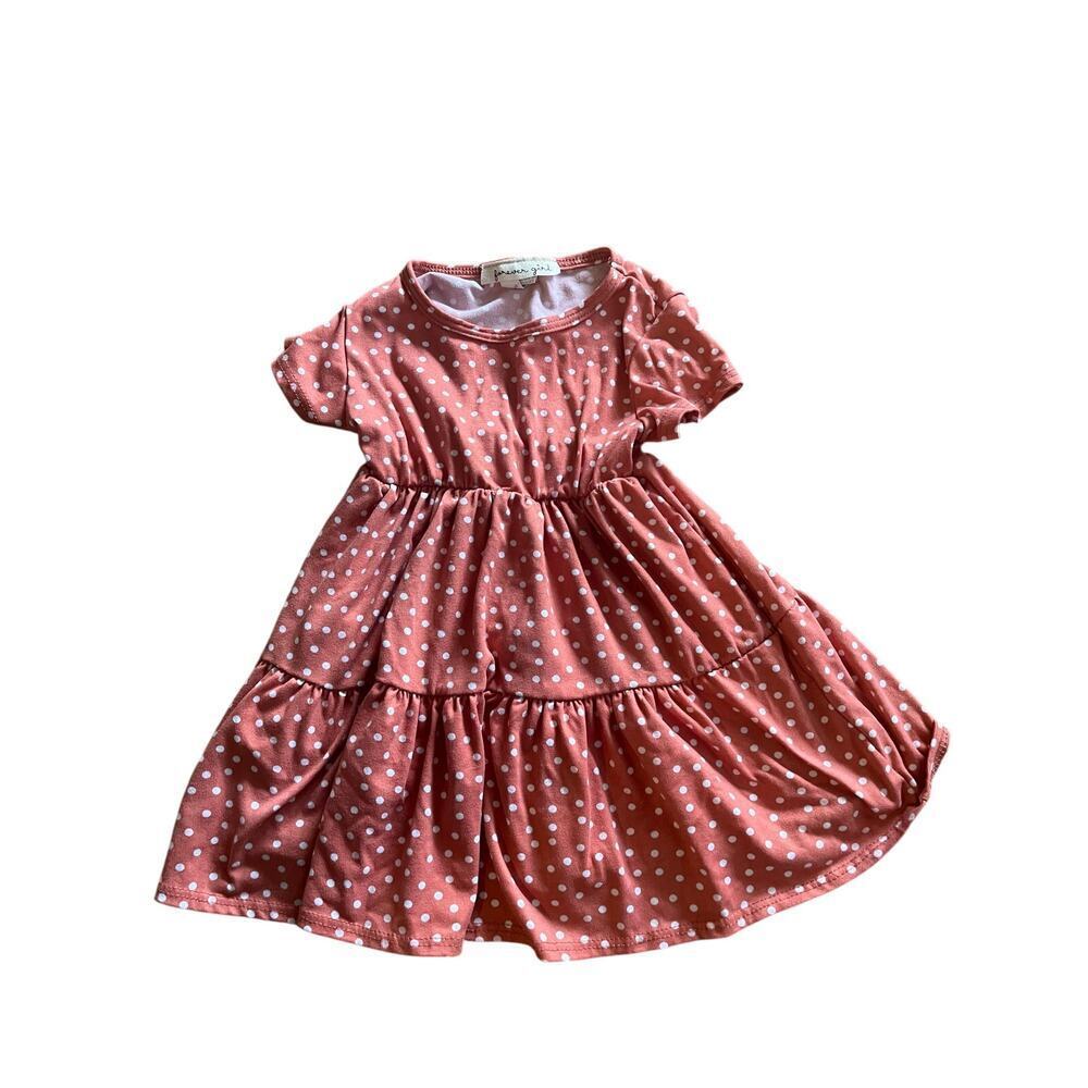 Forever Girl Pink and White Polka Dot Tiered Dress 3T​​
